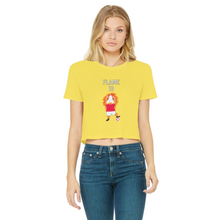 Load image into Gallery viewer, Teenage Cropped T-Shirt - Flame the Footballer Guinea Pig