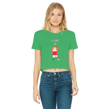 Load image into Gallery viewer, Teenage Cropped T-Shirt - Flame the Footballer Guinea Pig