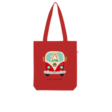 Load image into Gallery viewer, Red and Cream Camper Organic Tote Bag