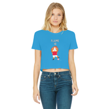 Load image into Gallery viewer, Teenage Cropped T-Shirt - Flame the Footballer Guinea Pig