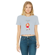 Load image into Gallery viewer, Teenage Cropped T-Shirt - Flame the Footballer Guinea Pig