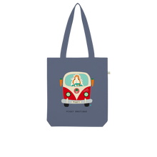 Load image into Gallery viewer, Red and Cream Camper Organic Tote Bag