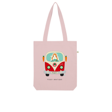 Load image into Gallery viewer, Red and Cream Camper Organic Tote Bag