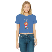 Load image into Gallery viewer, Teenage Cropped T-Shirt - Flame the Footballer Guinea Pig