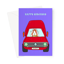Load image into Gallery viewer, Guinea Pig Birthday Card - Pickle Piggy Caddy Van