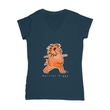 Load image into Gallery viewer, Warrior Piggy V-Neck T-Shirt