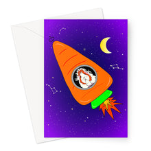 Load image into Gallery viewer, Guinea Pig Greeting Card - Space Rocket Pickle Piggy