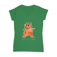 Load image into Gallery viewer, Warrior Piggy V-Neck T-Shirt