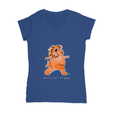 Load image into Gallery viewer, Warrior Piggy V-Neck T-Shirt