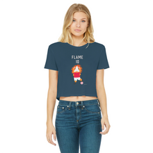 Load image into Gallery viewer, Teenage Cropped T-Shirt - Flame the Footballer Guinea Pig
