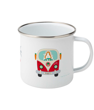 Load image into Gallery viewer, Mug (Enamel) - Pickle Piggy Guinea Pig Campervan

