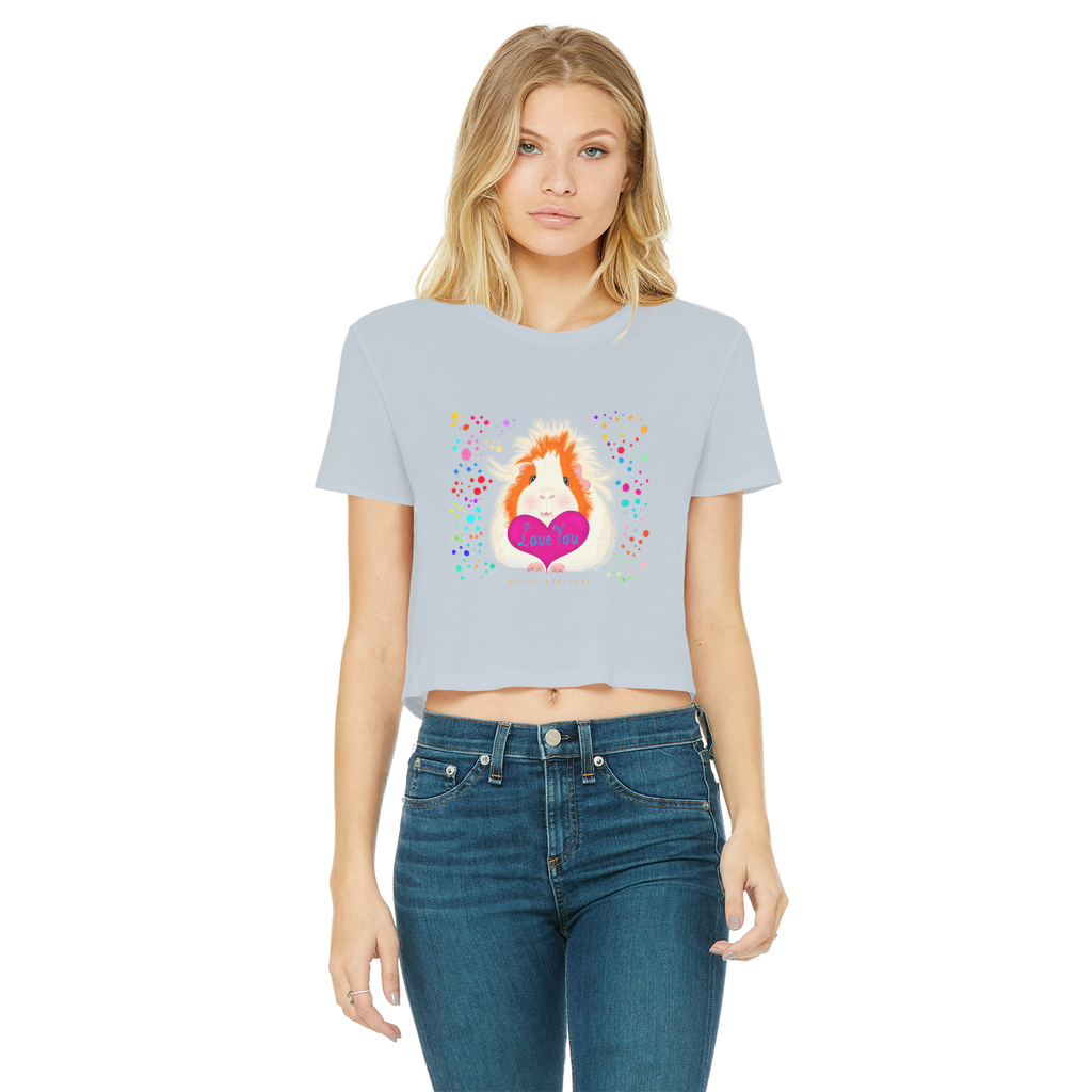 Adult Cropped Guinea Pig T-Shirt - Love you Pickle Piggy