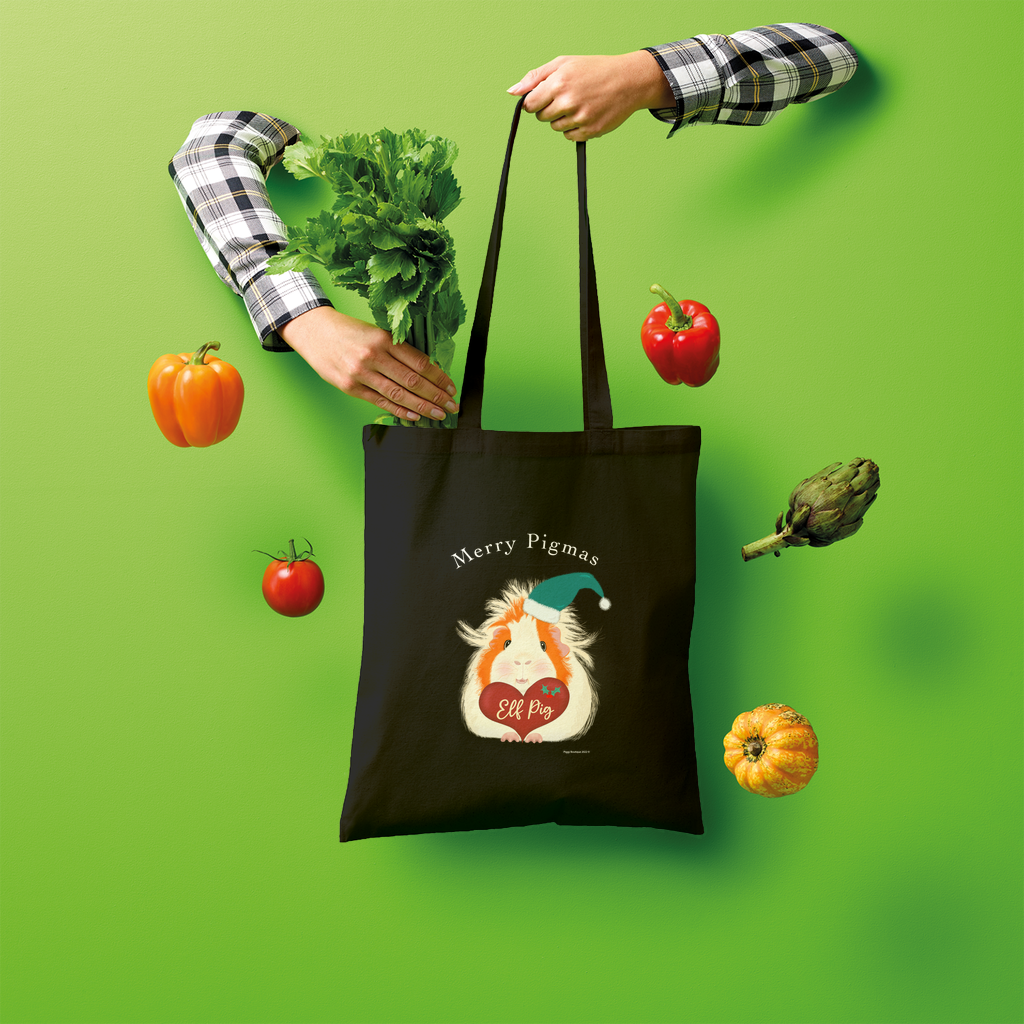 Christmas Guinea Pig Tote Bag - Elf Pig
