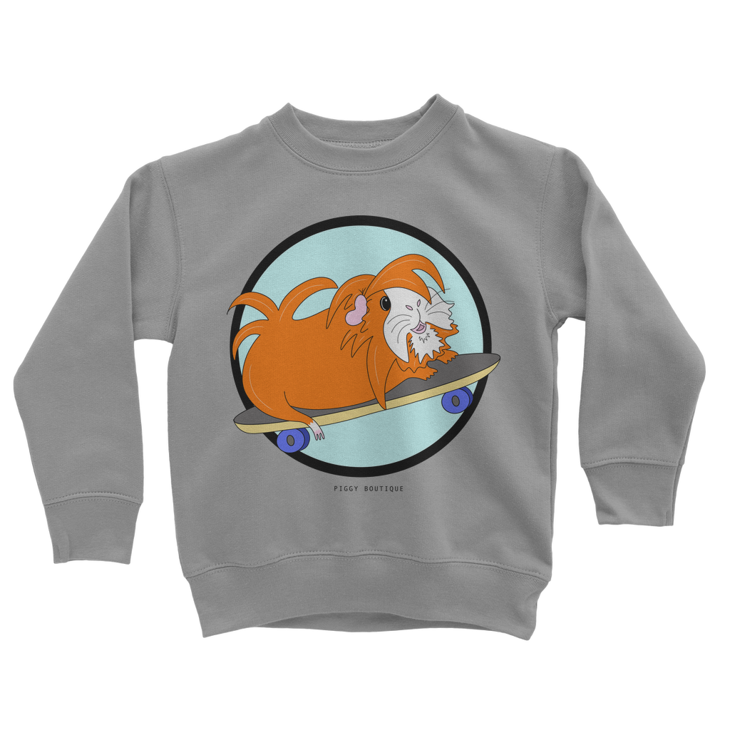 Kids Guinea Pig Sweatshirt - Skater Pig - Guinea Pig